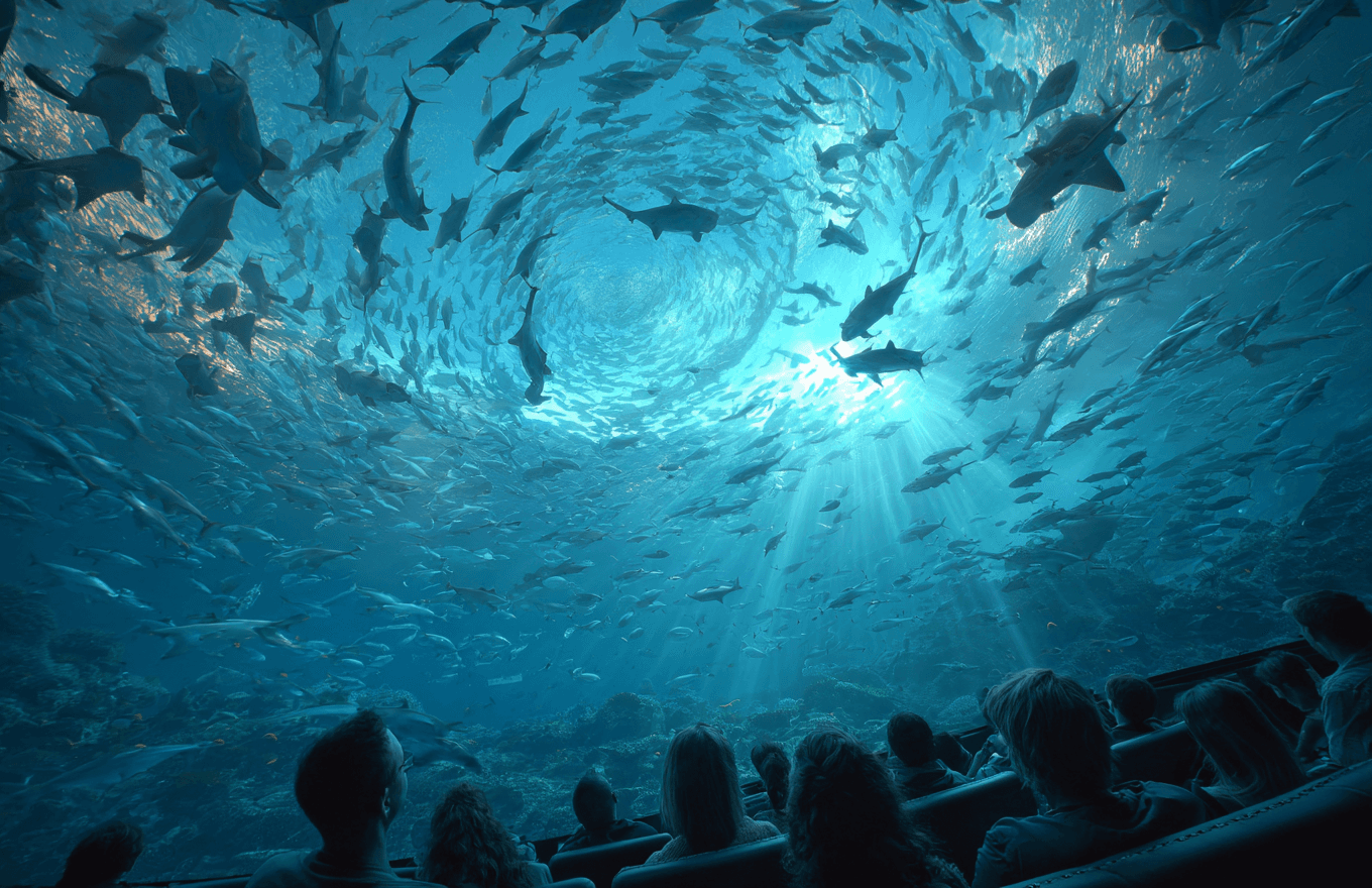 Immersive dome show audience